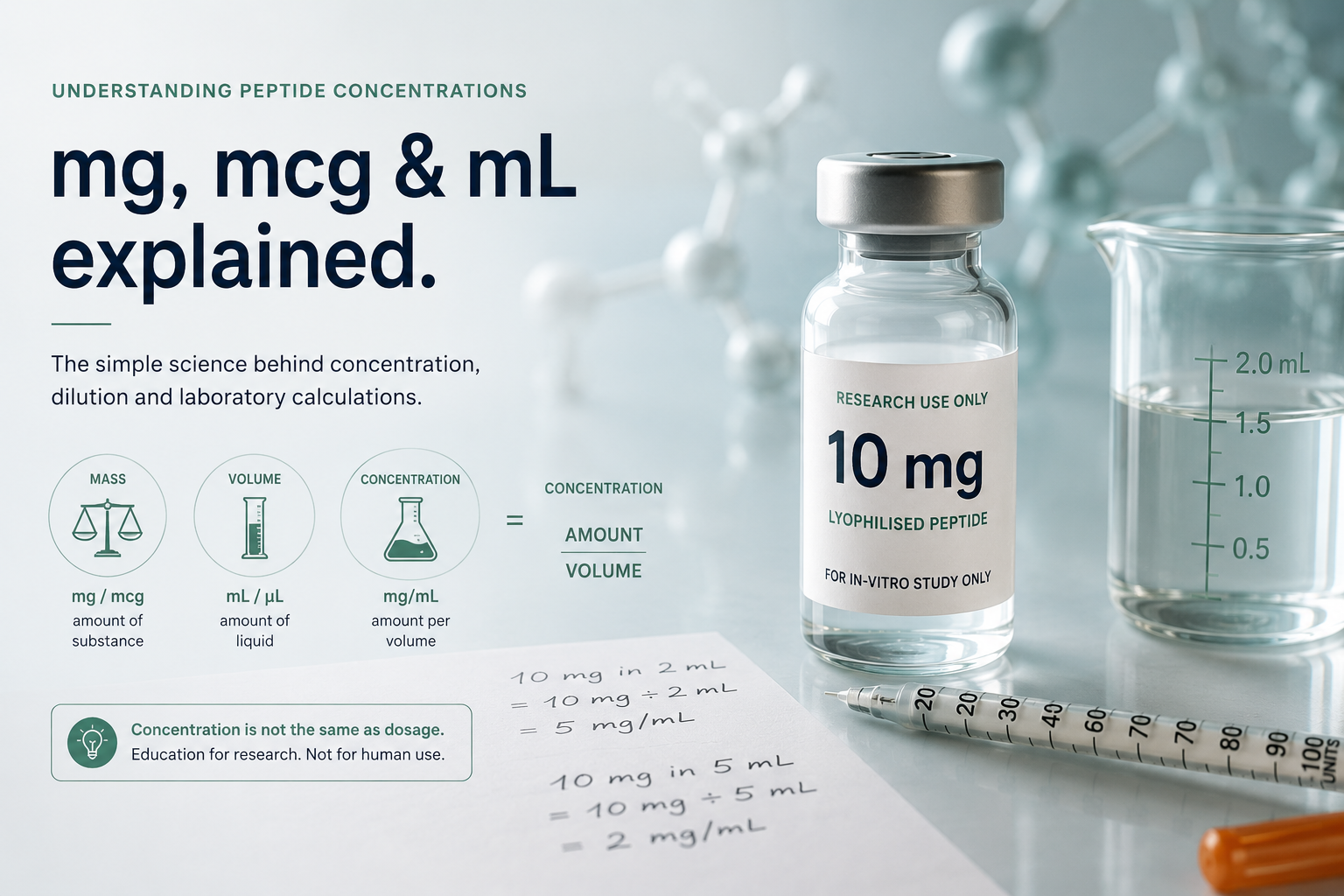 Understanding Peptide Concentrations: mg, mcg & mL Explained